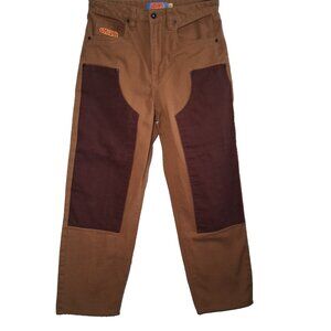Empyre Double Knee Pants Size 30x27 Brown Canvas Work Streetwear READ